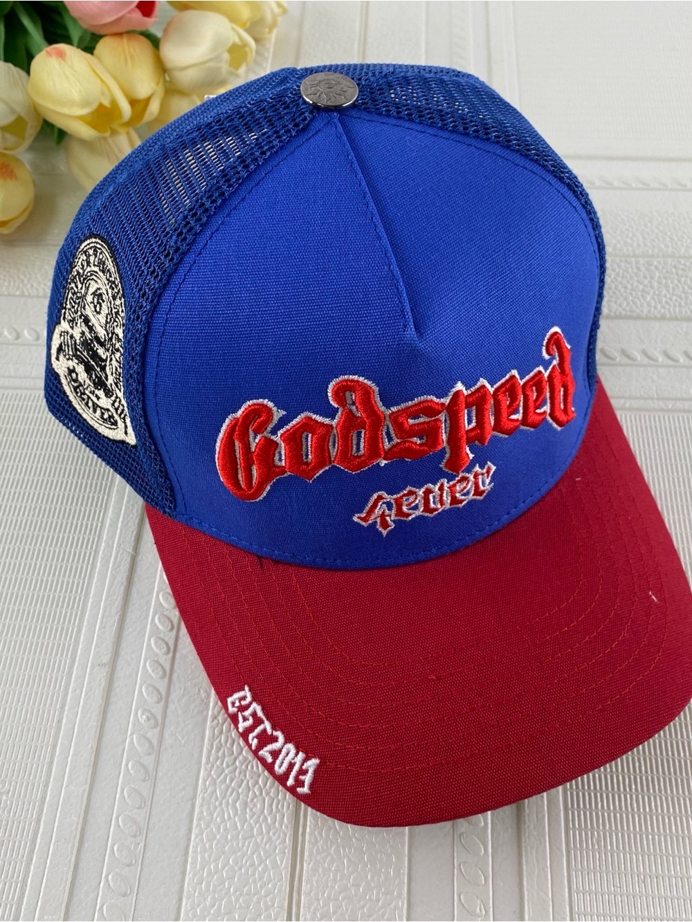 Godspeed Two-Tone Blue and Red Trucker Hat
